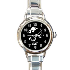 Gothic Skull Round Italian Charm Watch