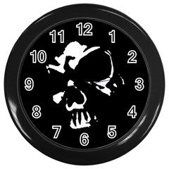 Gothic Skull Wall Clock (black) by ArtistRoseanneJones