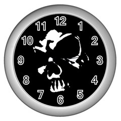 Gothic Skull Wall Clock (silver)