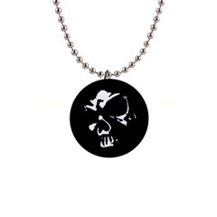 Gothic Skull Button Necklace by ArtistRoseanneJones