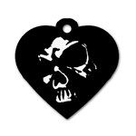 Gothic Skull Dog Tag Heart (One Sided)  Front