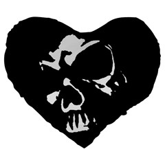 Gothic Skull Large 19  Premium Flano Heart Shape Cushion