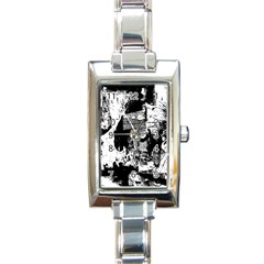 Grunge Skull Rectangular Italian Charm Watch by ArtistRoseanneJones