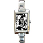 Grunge Skull Rectangular Italian Charm Watch Front