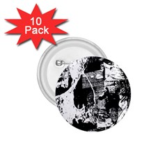 Grunge Skull 1 75  Button (10 Pack)