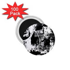 Grunge Skull 1 75  Button Magnet (100 Pack)