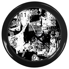 Grunge Skull Wall Clock (black)