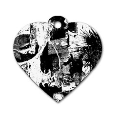 Grunge Skull Dog Tag Heart (two Sided)