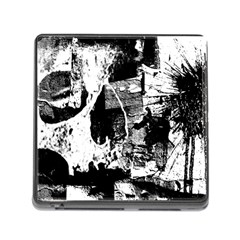 Grunge Skull Memory Card Reader With Storage (square)