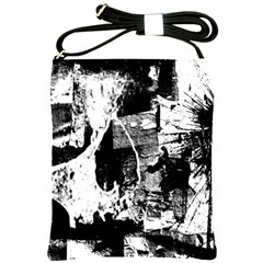 Grunge Skull Shoulder Sling Bag by ArtistRoseanneJones