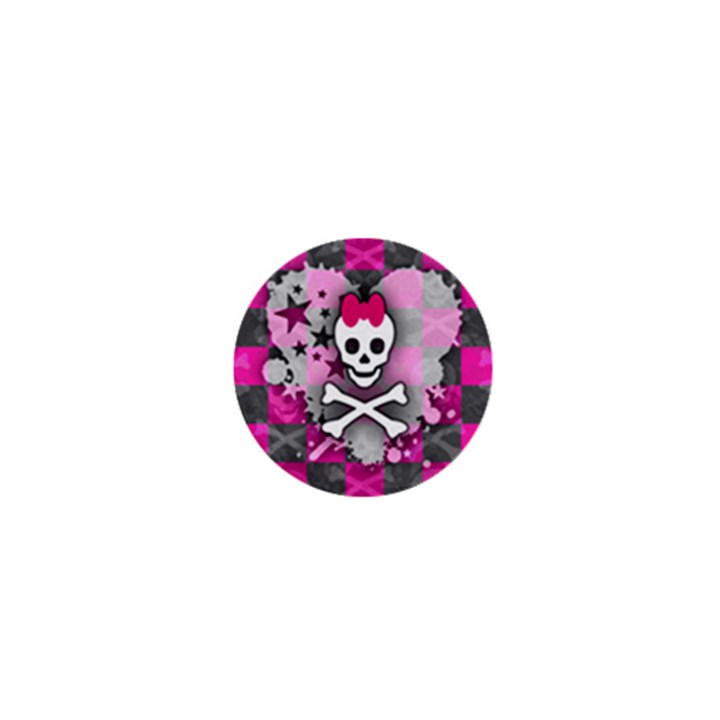 Princess Skull Heart 1  Mini Button Magnet