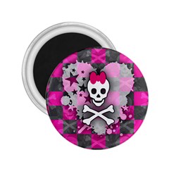 Princess Skull Heart 2 25  Button Magnet