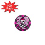 Princess Skull Heart 1  Mini Button Magnet (100 pack) Front