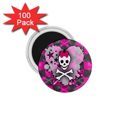 Princess Skull Heart 1 75  Button Magnet (100 Pack)