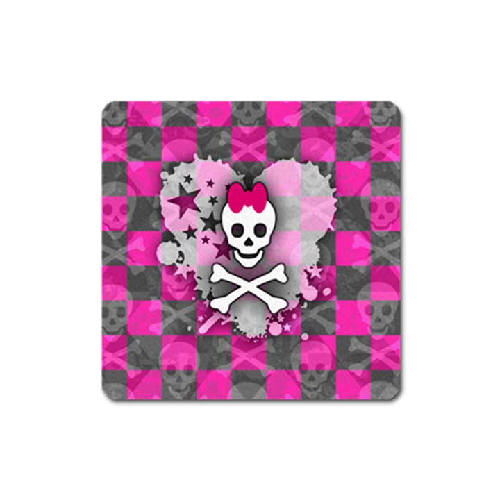 Princess Skull Heart Magnet (Square)