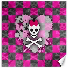 Princess Skull Heart Canvas 16  X 16  (unframed) by ArtistRoseanneJones