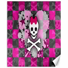 Princess Skull Heart Canvas 16  X 20  (unframed) by ArtistRoseanneJones