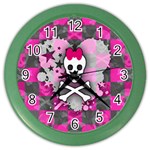 Princess Skull Heart Wall Clock (Color) Front