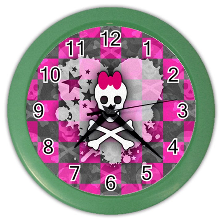 Princess Skull Heart Wall Clock (Color)