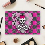 Princess Skull Heart Cosmetic Bag (Large) Front