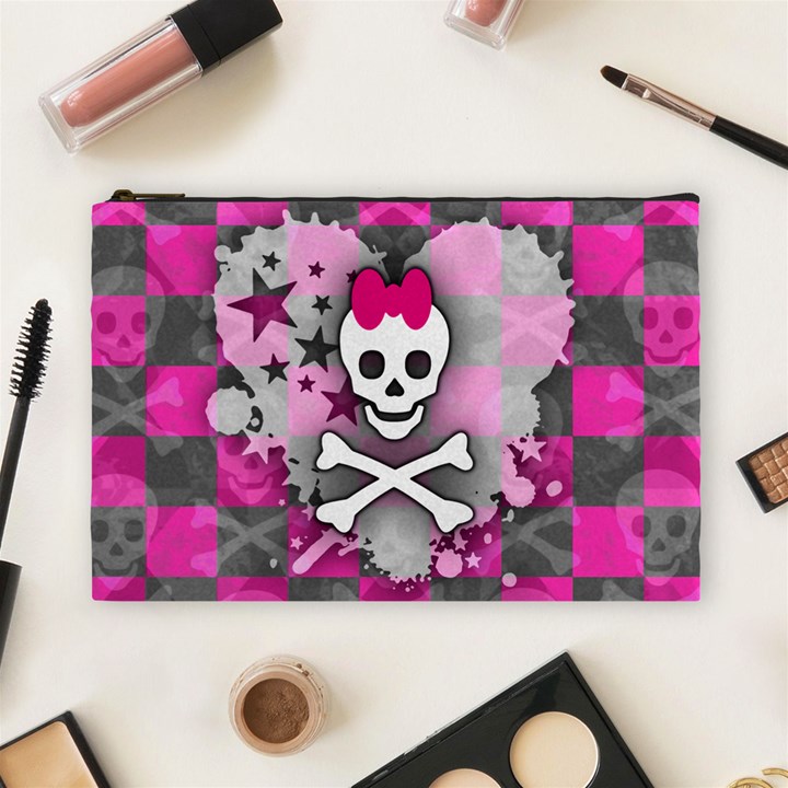 Princess Skull Heart Cosmetic Bag (Large)