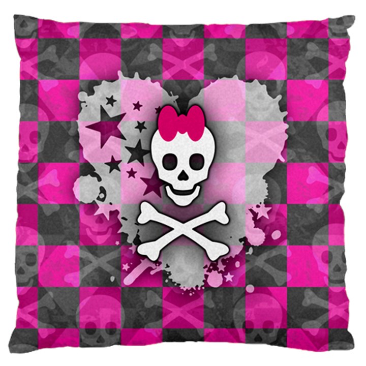 Princess Skull Heart Large Cushion Case (Single Sided) 