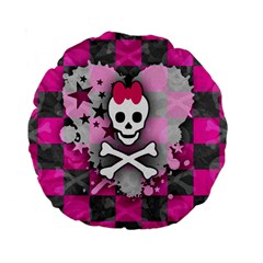 Princess Skull Heart Standard 15  Premium Round Cushion 