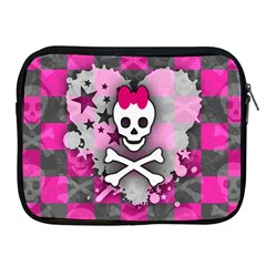 Princess Skull Heart Apple Ipad Zippered Sleeve by ArtistRoseanneJones