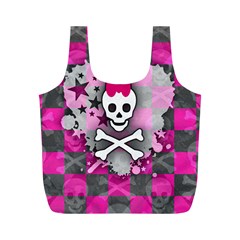 Princess Skull Heart Reusable Bag (m) by ArtistRoseanneJones