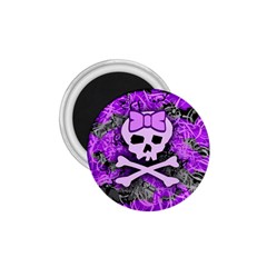 Purple Girly Skull 1 75  Button Magnet