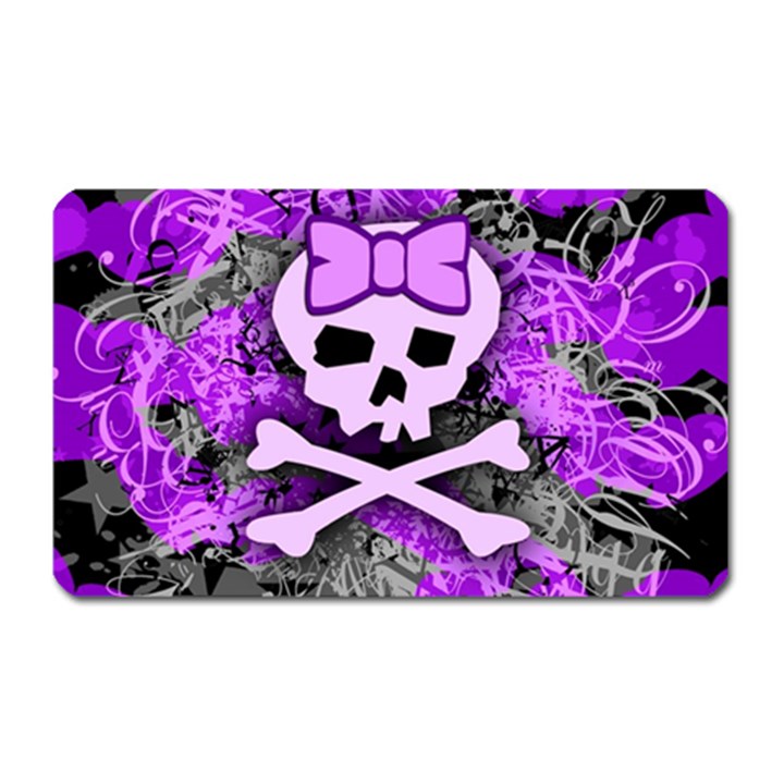 Purple Girly Skull Magnet (Rectangular)