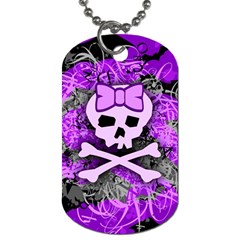 Purple Girly Skull Dog Tag (one Sided)