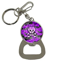 Purple Girly Skull Bottle Opener Key Chain