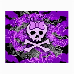 Purple Girly Skull Glasses Cloth (small, Two Sided)