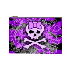 Purple Girly Skull Cosmetic Bag (large)