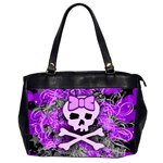 Purple Girly Skull Oversize Office Handbag (Two Sides) Front