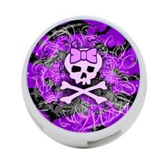 Purple Girly Skull 4-port Usb Hub (one Side)