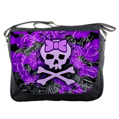 Purple Girly Skull Messenger Bag