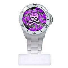 Purple Girly Skull Nurses Watch