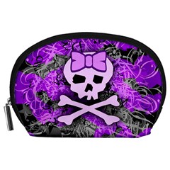 Purple Girly Skull Accessory Pouch (large)