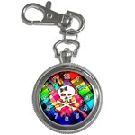 Rainbow Plaid Skull Key Chain Watch Front