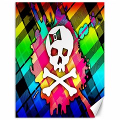 Rainbow Plaid Skull Canvas 12  X 16  (unframed)