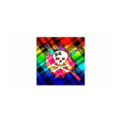 Rainbow Plaid Skull Satin Wrap