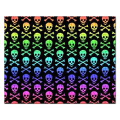 Rainbow Skull And Crossbones Pattern Jigsaw Puzzle (rectangle) by ArtistRoseanneJones