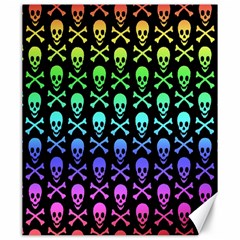 Rainbow Skull And Crossbones Pattern Canvas 20  X 24  (unframed) by ArtistRoseanneJones