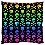 Rainbow Skull and Crossbones Pattern Standard Flano Cushion Case (Two Sides) Front