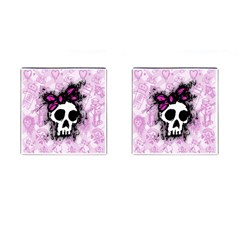 Sketched Skull Princess Cufflinks (square)