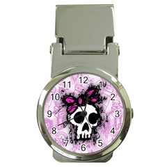 Sketched Skull Princess Money Clip With Watch