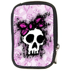 Sketched Skull Princess Compact Camera Leather Case by ArtistRoseanneJones