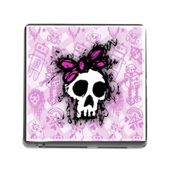 Sketched Skull Princess Memory Card Reader With Storage (square) by ArtistRoseanneJones